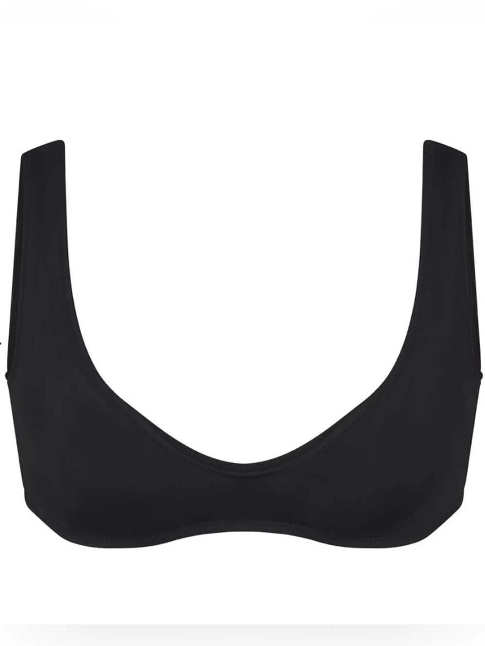 SKIMS Signature Swim Plunge Triangle Bikini Top Onyx Black XS NWT